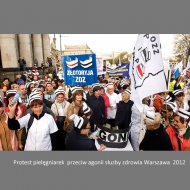 Nurses protest against  agony  service of health - Warszawa 2012